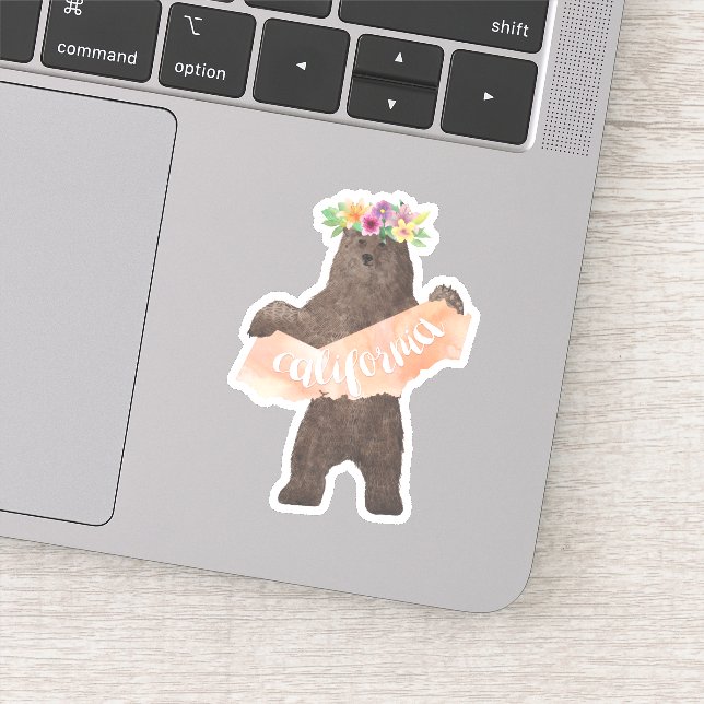 Pegatina Bear de boho estatal de California (Detalle)