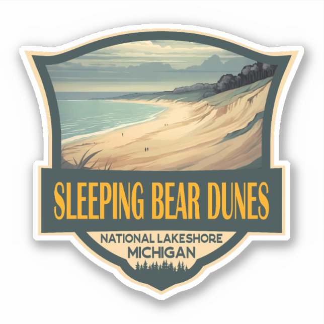 Pegatina Bear durmiente Dunes Emblema nacional de Lakeshore (Anverso)