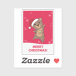 Pegatina Bear Merry Christmas Winter Animals Bears Sticker<br><div class="desc">Bear for Christmas with fairy lights. Funny animals with gifts and snow to the holidays. Also funny for Christmas in July. Bears are sweet animals and perfect for Christmas.</div>