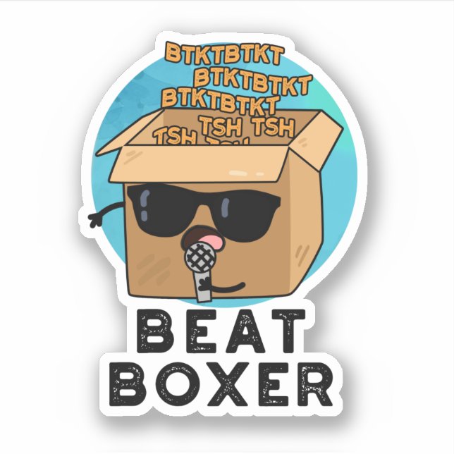 Pegatina Beat Boxer Funny Beatboxer Box Pun (Anverso)