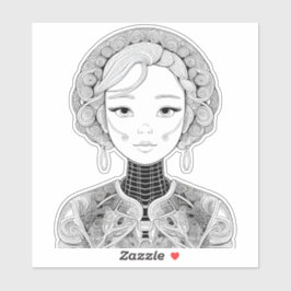 Pegatina Beautiful girl in boho style