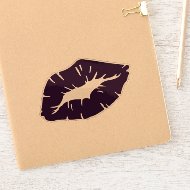 Pegatina Beautiful Purple Lipstick Kiss Isolated (Cuaderno)