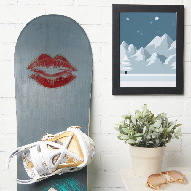 Pegatina Beautiful Red Kiss Isolated Vector Art (snowboard)