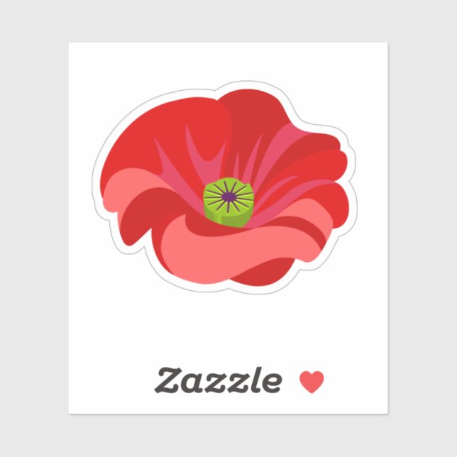 Pegatina Beautiful Red poppy commemorative (Hoja)
