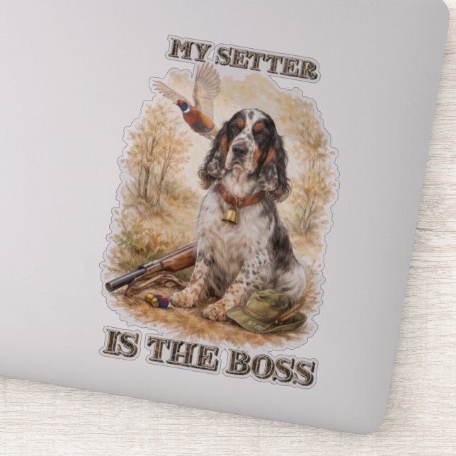 Pegatina Beautiful Setter with Pheasants , Art (Detalle)
