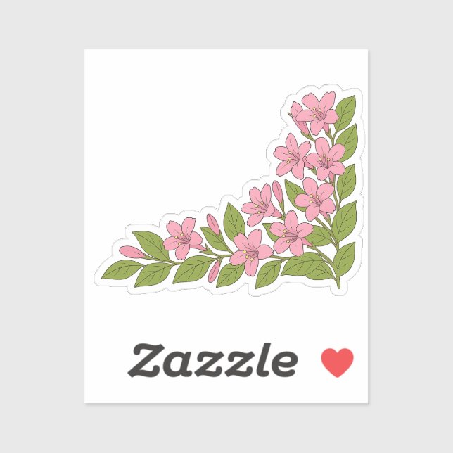 Pegatina Beautiful tropical flowers decorative vinyl (Hoja)