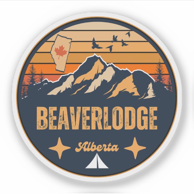 Pegatina Beaverlodge, Alberta (Anverso)