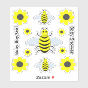 Pegatina Bebé Amarillo Cute Género Baby Shower Neutral