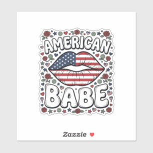 Pegatina Bebé Americano Diseño de Grabado Vintage Patriótic