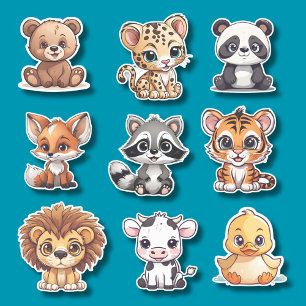 Pegatina Bebé Animales Vinyl Set impermeable
