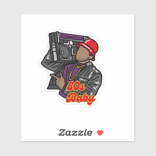 Pegatina Bebé de los 80 (Hoja)