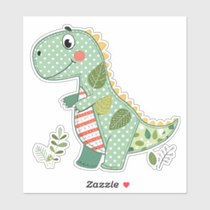 Pegatina Bebé dinosaurio de patchwork lindo