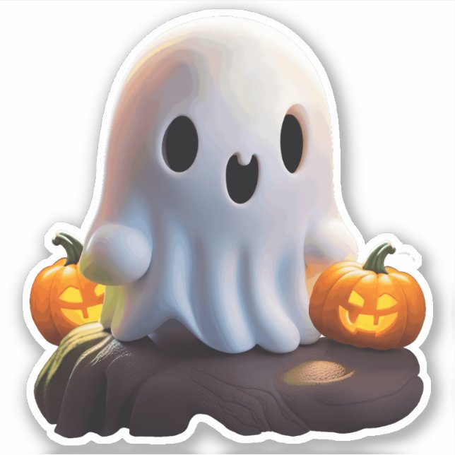 Pegatina Bebé Fantasma Típico personaje de Halloween (Anverso)