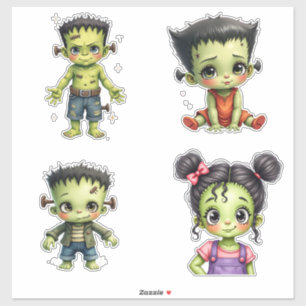 Pegatina Bebé Frankenstein lindo de Halloween