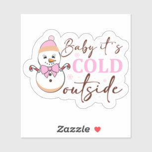 Pegatina Bebé, hace frío fuera de Candy Cane Snowman