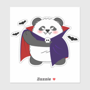 Pegatina Bebé lindo de Halloween Vampiro Panda Dracula