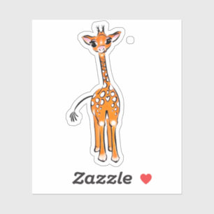Pegatina Bebé lindo Giraffe, animales de safari