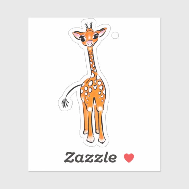 Pegatina Bebé lindo Giraffe, animales de safari (Hoja)