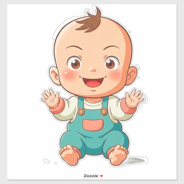 Pegatina Bebé Niño Adorable (Hoja)