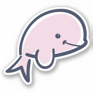 Pegatina Bebé rosa lindo Beluga Personalizado de ballenas