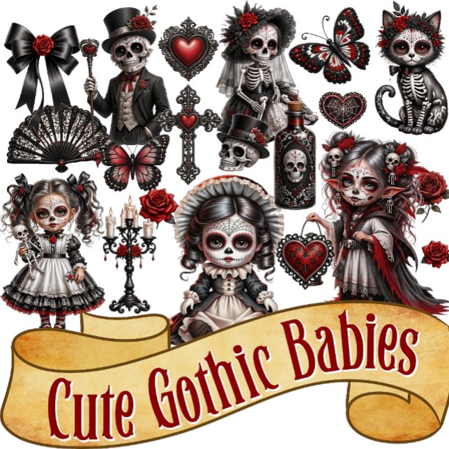 Pegatina Bebés góticos lindos 2 (Subido por el creador)