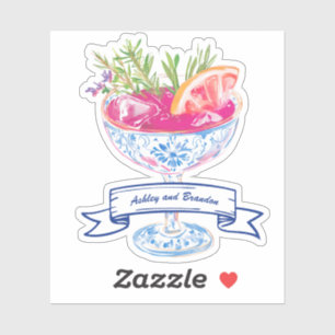 Pegatina Bebida Cóctel Tropical Costero Personalizada
