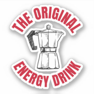 Pegatina Bebida de energía original - Café de época