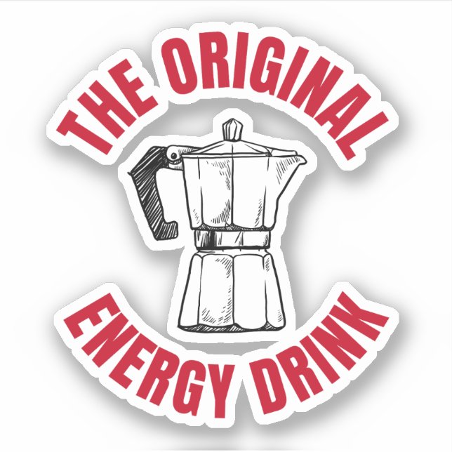 Pegatina Bebida de energía original - Café de época (Anverso)