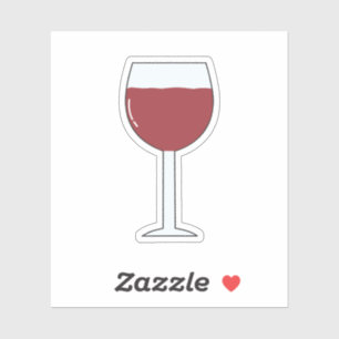 Pegatina Bebida de Vidrio Rojo