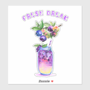 Pegatina Bebida Guay de jugo de arándano fresco - cóctel 