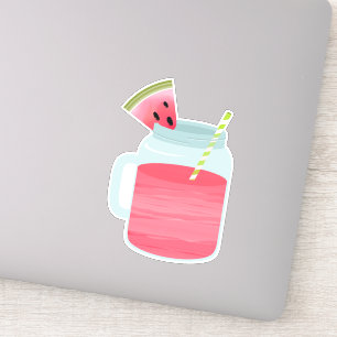 Pegatina Bebida rosa Mason Jar Watermelon Lemonade