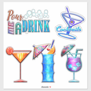 Pegatina Bebida tropical fiesta de cócteles de verano