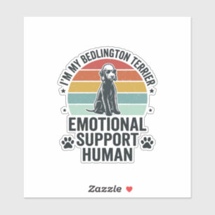 Pegatina Bedlington Terrier Apoyo Emocional Humano Vintage