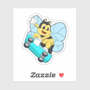 Pegatina Bee as Skater con Skateboard