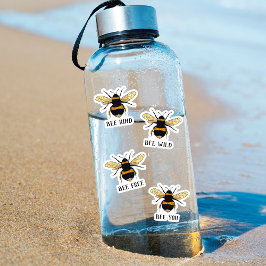 Pegatina Bee Free Wild Kind You Bumblebee Illustrated