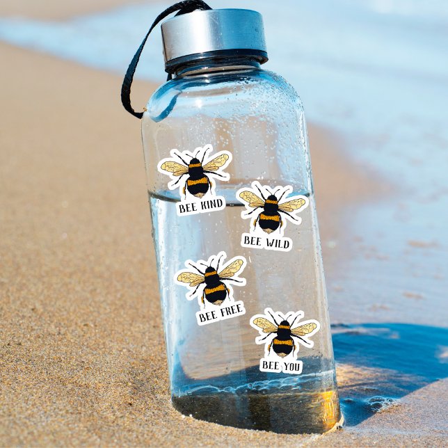 Pegatina Bee Free Wild Kind You Bumblebee Illustrated (Subido por el creador)