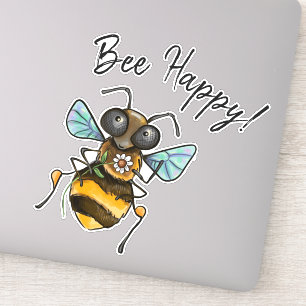 Pegatina Bee Happy Adorable Honeybee