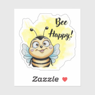 Pegatina ¡Bee Happy! Personalizado Bee