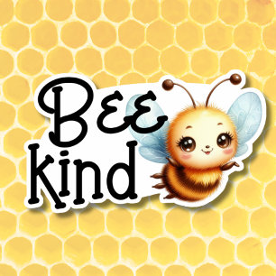 Pegatina Bee Kind impermeable
