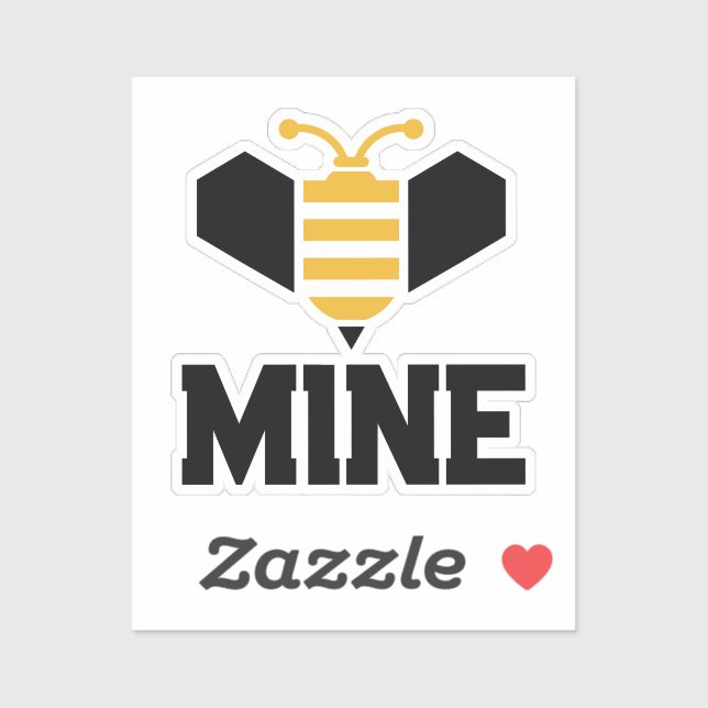 Pegatina Bee Mine Minimalist Romantic Valentine's Gift (Hoja)