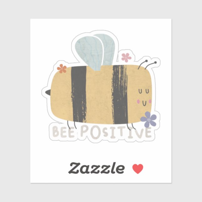 Pegatina Bee Positive - Cute Bee Pun (Hoja)