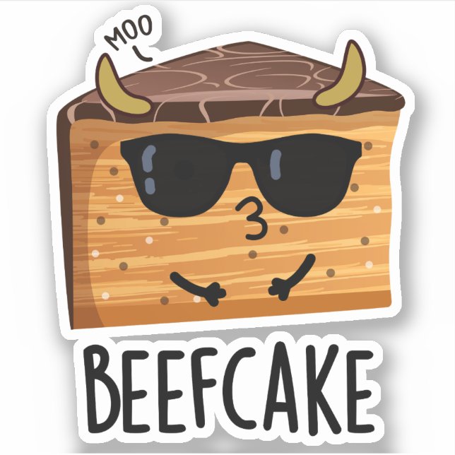 Pegatina Beefakes Funny Cake Pun (Anverso)