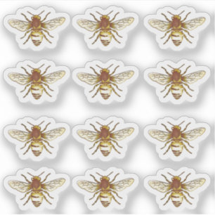 Pegatina Beekeeper Vintage Gold Honeybee impermeable Etique