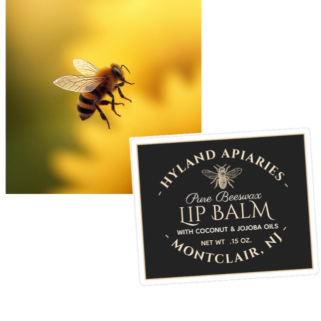 Pegatina Beeswax Lip Balm Labels 2.125" x 1.75" Black Kraft (Subido por el creador)