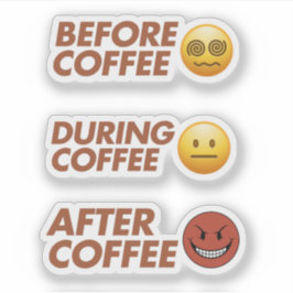 Pegatina Before During After Coffee Mood Vector Art