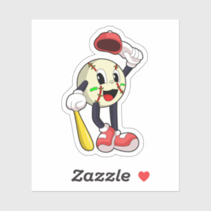 Pegatina Béisbol con bate de béisbol