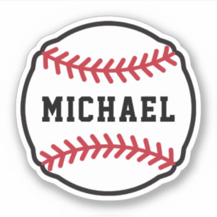 Pegatina Béisbol con nombre o texto personalizado