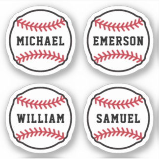 Pegatina Béisbol con nombre o texto personalizado, conjunto