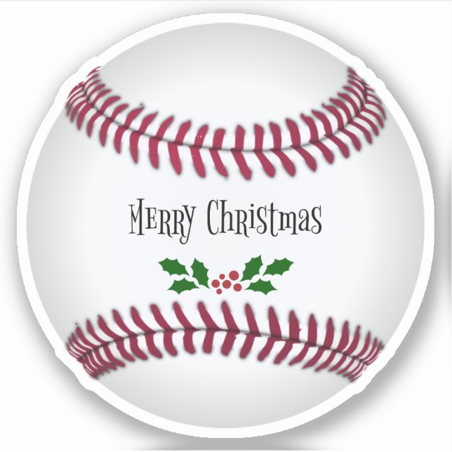 Pegatina Béisbol Feliz Navidad (Anverso)
