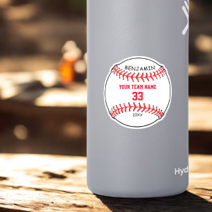 Pegatina Béisbol personalizado con nombre de número de equi